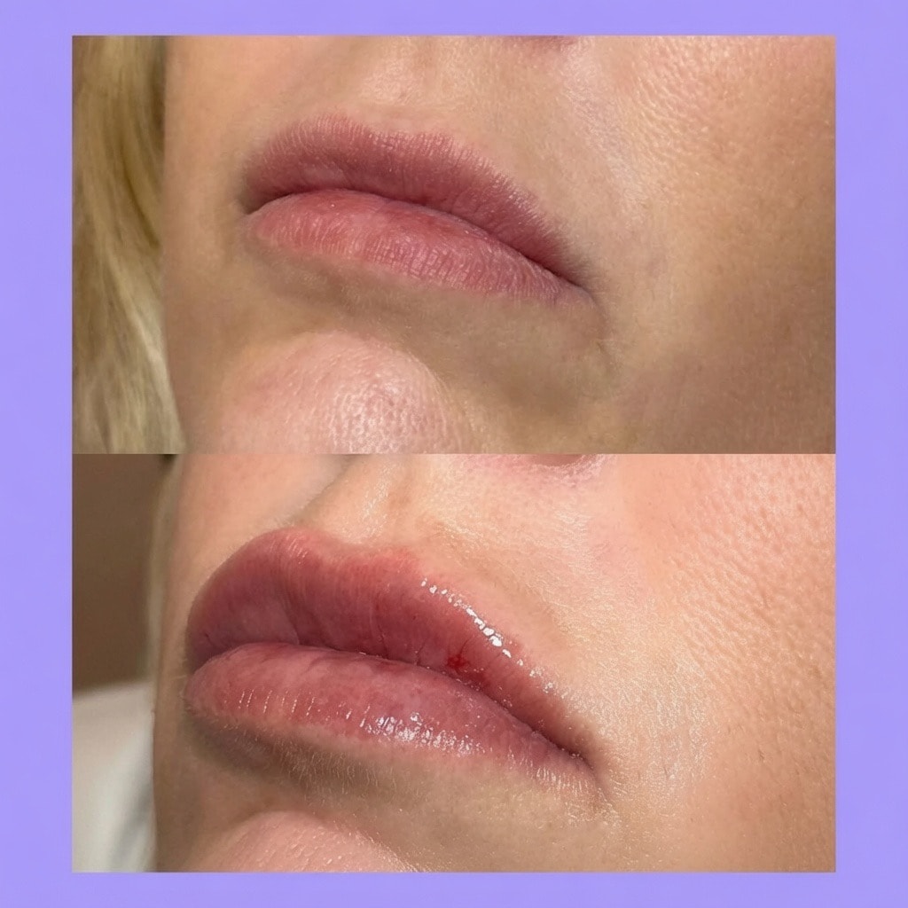 Before and after lip augmentation results at Liberty Med & Spa